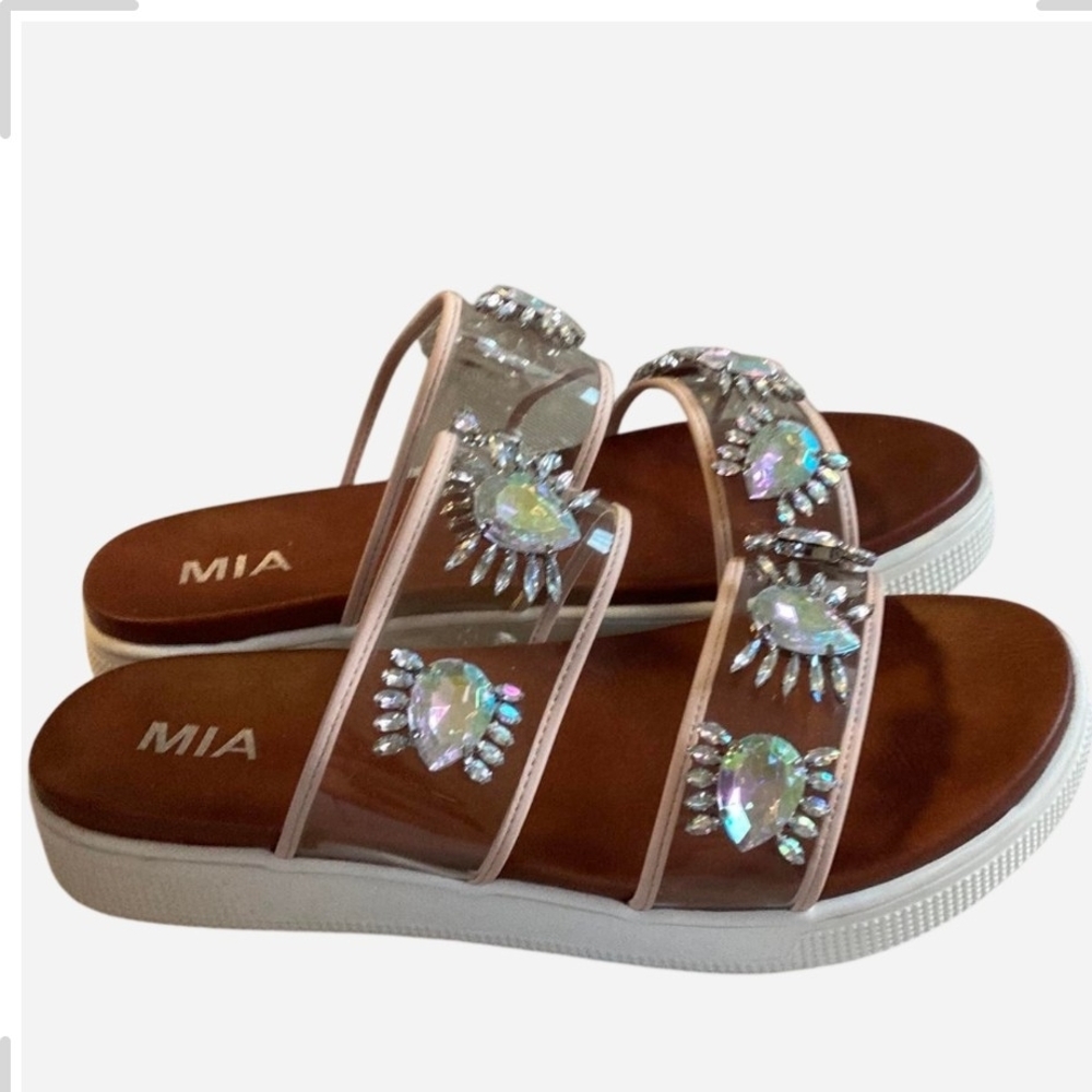 Pre-owned MIA Women's Sandals with Crystal Accents